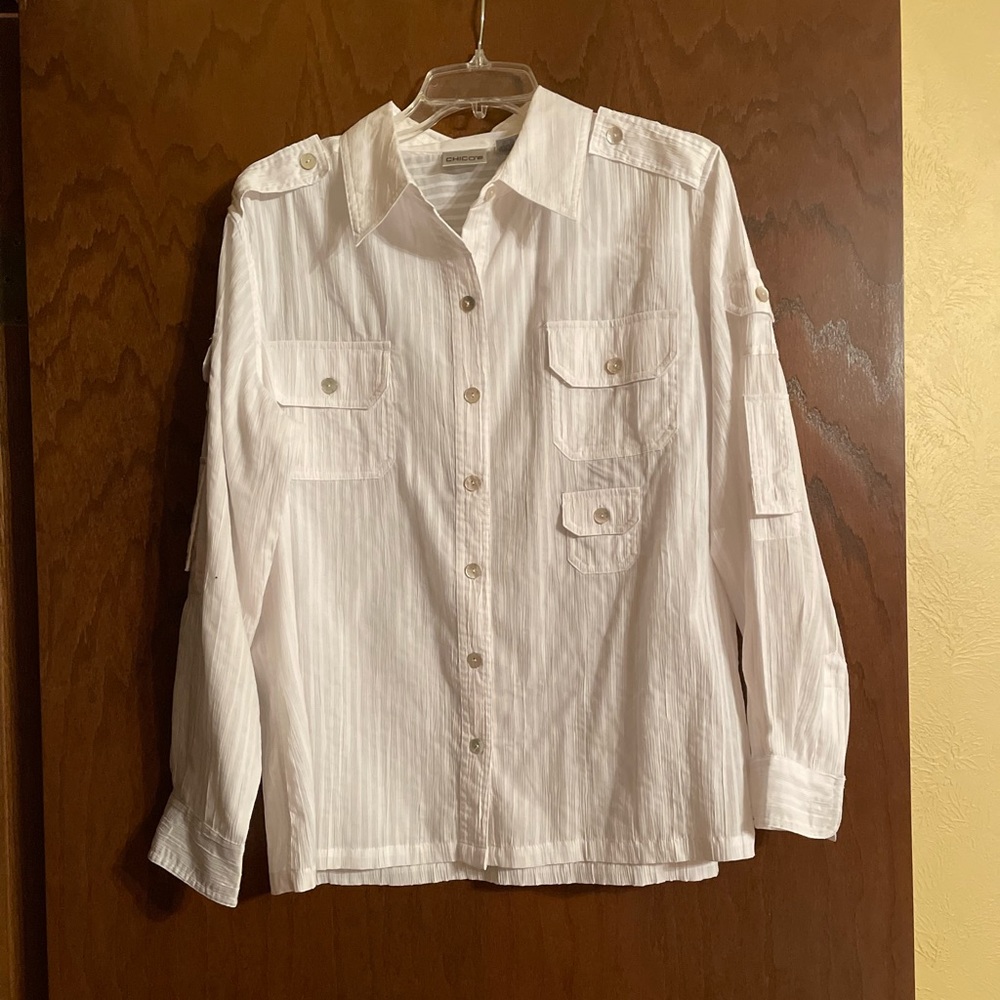 Chico’s white blouse
